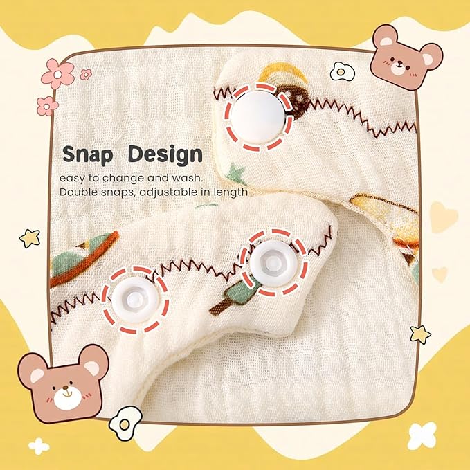 Baby Bibs Muslin Bibs 8 Pack for Drooling and Teething for Unisex Girls Boys