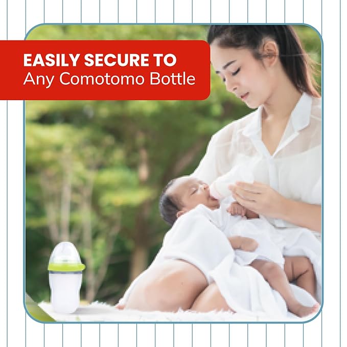 Botabee Baby Bottle Caps for Comotomo Baby Bottles - Pack of 3 Fits 5 Ounce and 8 Ounce Silicone Bottles - Snug Fit Baby Bottle Lid Protects Nipples and Prevent Leaks - Ideal for On-The-Go Feeding