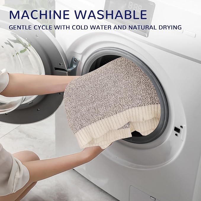 NEXHOME PRO Super Soft Throw Blankets for Couch, Reversible Warm Blankets Cozy Knit Blanket for Women, Fuzzy Plush Lightweight Throws for Sofa, Bed, Picnic, Taupe Grey, 50 x 60 inches