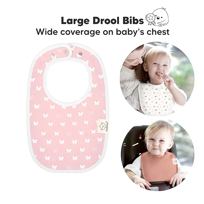 8-Pack Organic Baby Bibs for Boys, Girls - Soft Cotton Drooling and Teething Bibs for Baby Girl & Boy, Extra Absorbent, Easy To Clean & Put On for Toddler, Newborn, Infant 0-24 Months (Butterflies)