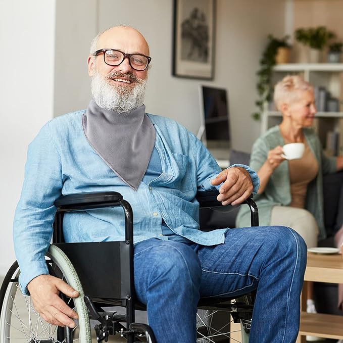 Adult Drool Bib for Special Needs, Large Elderly Bandana, Teen Bib for Women Men, Soft Absorbent Set for Kids