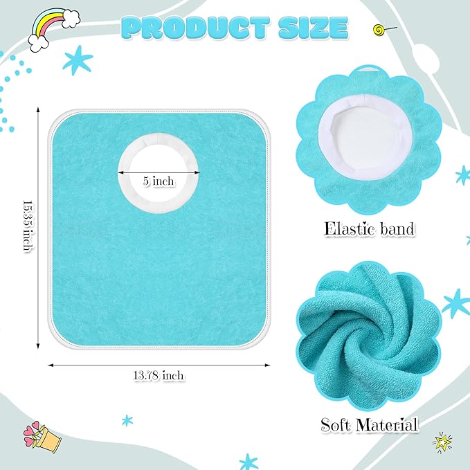 Bonuci 12 Pack Toddler Baby Bibs 15x13 Inch Pullover Full Coverage Bibs Absorbent Slip on Cotton for Girls Boys Newborn