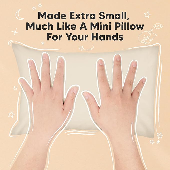 Mini Toddler Pillow with Pillowcase - 9x13 My Little Dreamy Travel Kids Pillow for Sleeping, Toddler Bed, Small, Tiny, Organic Cotton Pillowcase, Soft & Breathable, Kids 2-4 Years Old (Clay)
