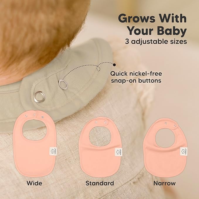 8-Pack Organic Baby Bibs for Boys, Girls - Soft Cotton Drooling and Teething Bibs for Baby Girl & Boy, Extra Absorbent, Easy To Clean & Put On for Toddler, Newborn, Infant 0-24 Months (Embrace)