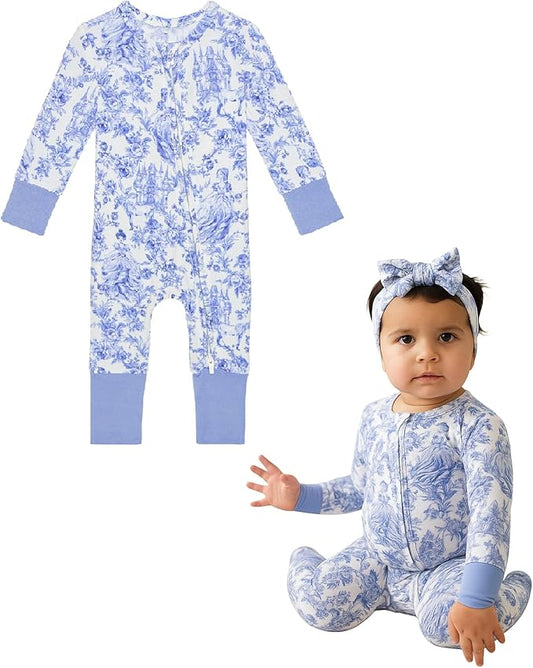 Posh Peanut Convertible Baby Sleepers - Girls Footless Baby Pajamas with 2 Way Zipper for Easy Diaper Changes