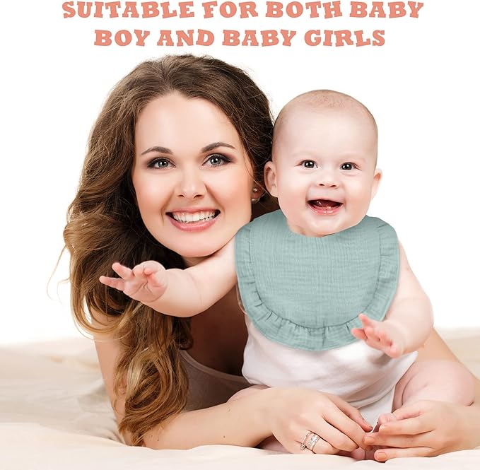 24 Pcs Muslin Baby Bibs Unisex Soft Muslin Drool Bibs Adjustable Baby Bandana Bibs Lap Shoulder Absorbent Teething Bibs for Baby Newborn Infants Toddlers Drooling Eating