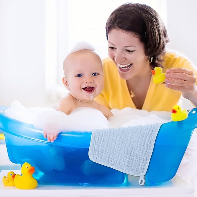 Tallew 8 Pack Baby Bibs and Muslin Burps for Baby Boy Girl Drooling and Teething 20" x 10" Burp Cloths Absorbent Rag Soft Cotton Bibs for Newborn Toddler Infant 0-24 Month Essentials(Macaron Color)