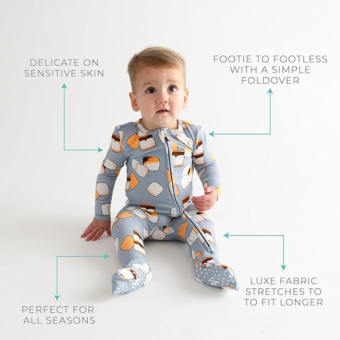Posh Peanut Convertible Baby Sleepers - Girls Footless Baby Pajamas with 2 Way Zipper for Easy Diaper Changes