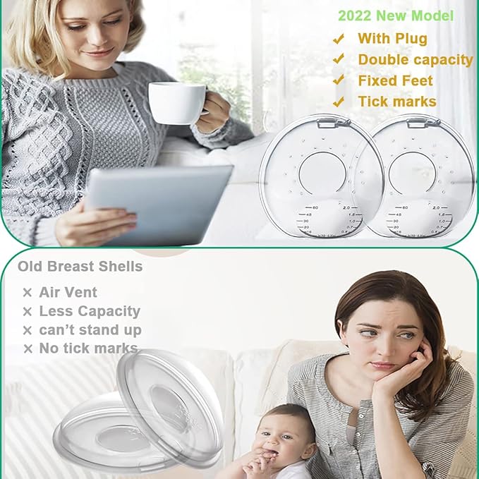 Nipple Shield & Breast Shell for Breast Feeding, Milk Savers Collector Nipple Protector for Breastfeeding Breast Milk Catcher for Breastfeeding Milk Collection Cups (Pack of 4)