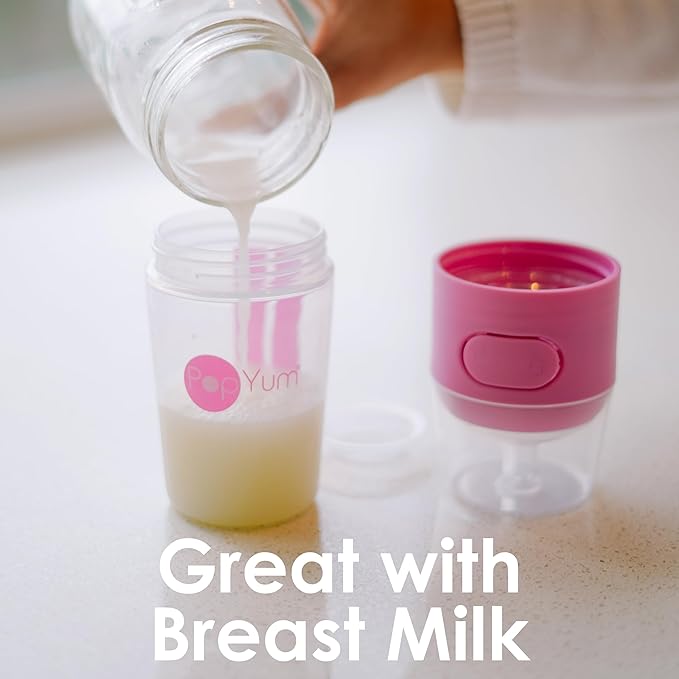 PopYum 5 oz Blue Anti-Colic Formula Making/Mixing/Dispenser Baby Bottles, 2-Pack with #1 Slow Flow Nipples, 150 ml, BPA-Free, Natural Latch