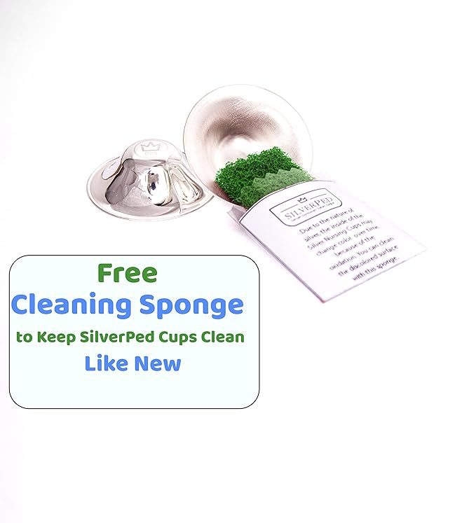 100% Silver Nipple Shield, Soothe and Protect Sore Nipples for Breastfeeding Newborn, Eco-Friendly Nickel-Free Silver Nipple Covers, Polished Surface, 2 Pieces (XL)