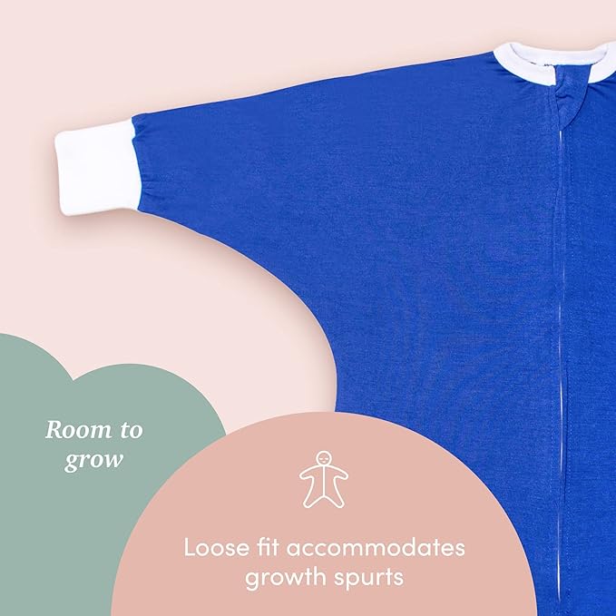 SleepingBaby Flying Squirrel Toddler Pajamas with Practical Zipper for Quick Diaper Changes and Travel Comfort - Navy - 4-5T