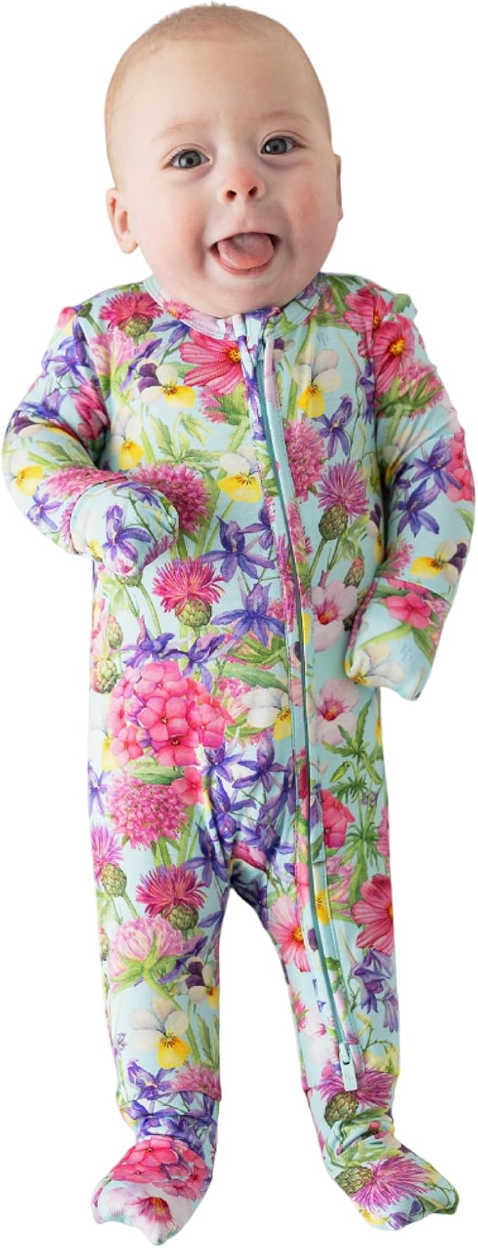 Posh Peanut Convertible Baby Sleepers - Girls Footless Baby Pajamas with 2 Way Zipper for Easy Diaper Changes