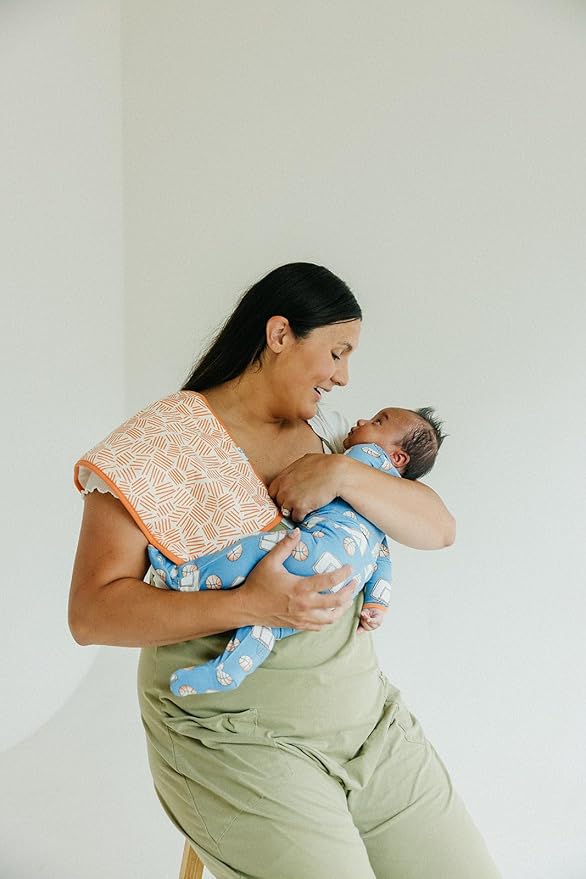 Copper Pearl Premium Baby Burp Cloths - 3-Pack Large Cotton Burp Cloths, Extra Soft Spit Up Rags with 3 Absorbent Layers, Perfect for Baby Boy and Baby Girl Gifts (21" x 10" Size, Dunk Set)