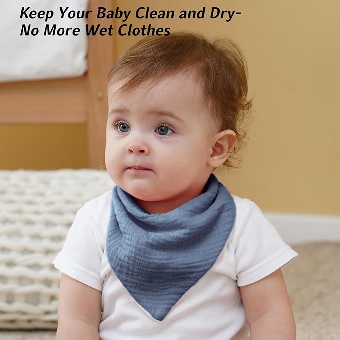 Muslin Baby Bibs Baby Drool Bandana Bibs for Baby Girls Boys Infant Newborn Toddler Drooling and Teething