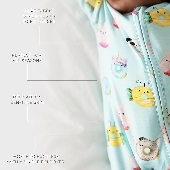 Posh Peanut Convertible Baby Sleepers - Girls Footless Baby Pajamas with 2 Way Zipper for Easy Diaper Changes