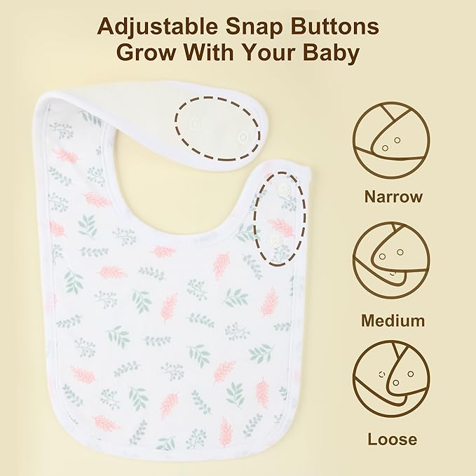 Baby Bibs Soft and Absorbent Organic Cotton Bandana Drool Bibs Set for Boys Girls Newborn 0-36 Months