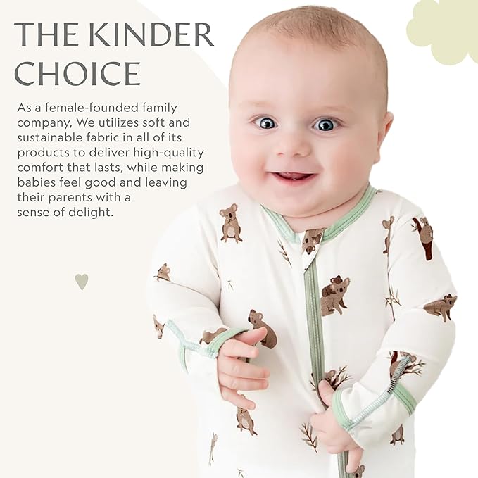 Bamboo Little Soft Baby Footie Pajamas, Baby Clothes, Newborn Sleepers, 95% Viscose and 5% Spandex, 0-24 Months