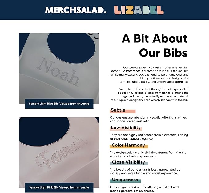 Personalized Silicone Bib and Spoon Set with Custom Name, Babies/Toddlers Durable Adjustable with Pocket for Baby Boy & Girl