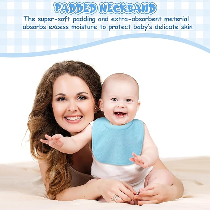 4 Pcs Baby Feeding Bibs for Drooling and Teething Comfi Neck Baby Bib with Padded Collar Absorbent