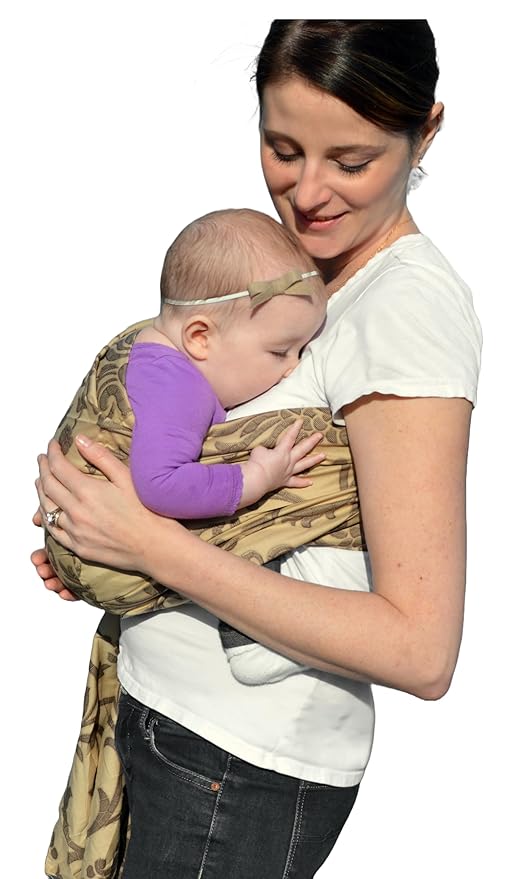 Lite-on-Shoulder Baby Sling Carrier, Open Tail,Ergonomic, 100% Cotton, Adjustable