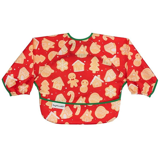 Tiny Twinkle Long Sleeve Bib for Babies & Toddlers – Waterproof Smock Bib for Eating – Machine Washable & Mess-Proof, Baby Feeding Essential & Shower Must-Have(Gingerbread, 6–24M)