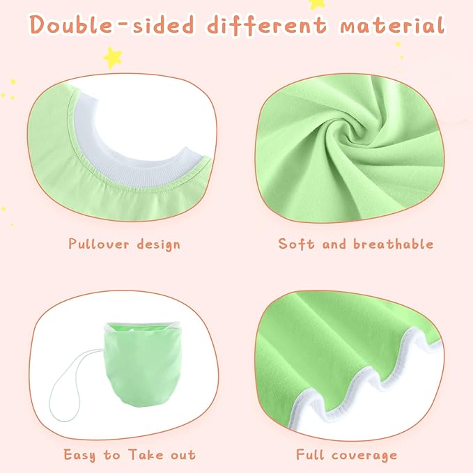 Newwiee 5 Pcs Large Towel Bib Toddler for Baby Toddler Cloth Bib Soft Pullover Baby Absorbent Full Coverage Drooling Feeding