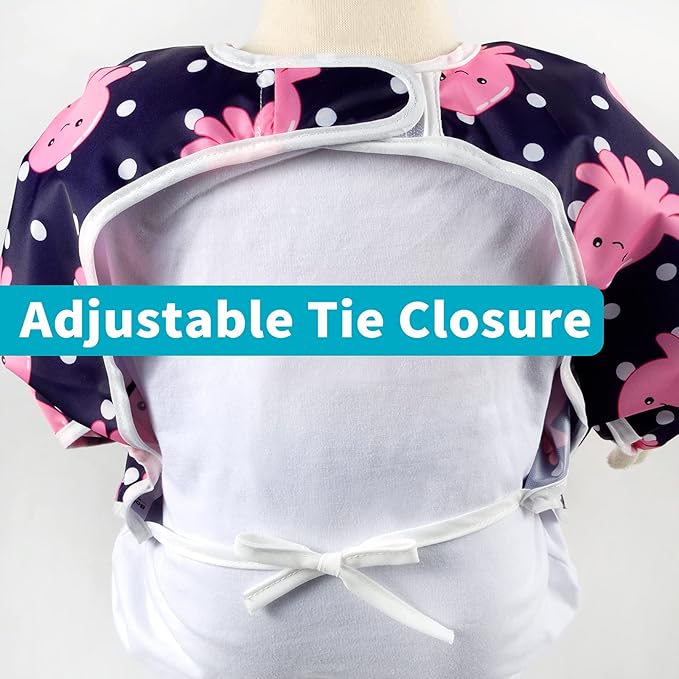 3 Pcs Long Sleeved Bib Set|Baby Waterproof Bibs with Pocket Bundle|Toddler Bib with Sleeves|Stain Resistance Smock 6-24 Month