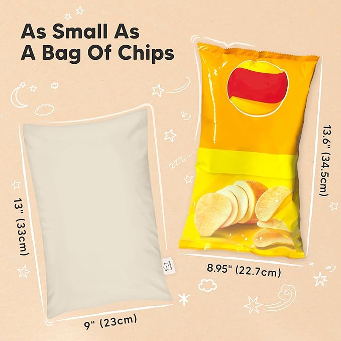 Mini Toddler Pillow with Pillowcase - 9x13 My Little Dreamy Travel Kids Pillow for Sleeping, Toddler Bed, Small, Tiny, Organic Cotton Pillowcase, Soft & Breathable, Kids 2-4 Years Old (Clay)