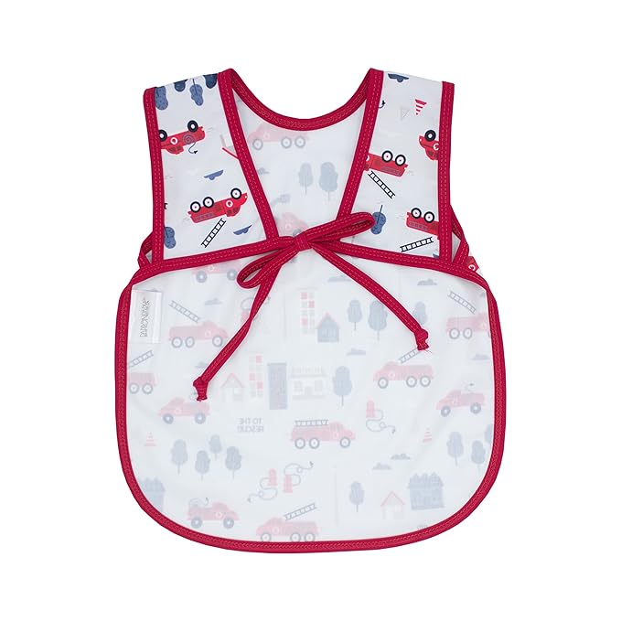 BapronBaby Be Brave - Firefighter Bapron - No Neck Tie Safer Bib for Baby & Toddler - Soft Waterproof Stain Resistant - Machine Washable - Sz Preschool 3-5yrs