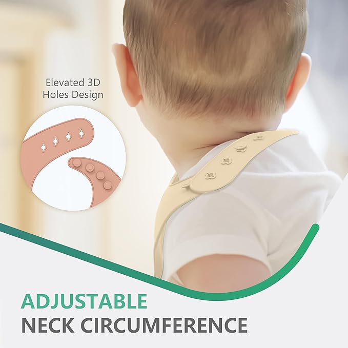 Cuddle Campus Set of 3 Silicone Bibs for Babies & Toddlers,Soft Adjustable Bibs with Pocket Food Catcher for Baby Girl,Boy