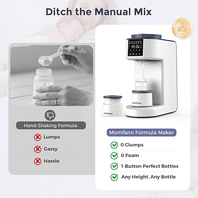 Formula Maker Pro, 2-Minute Quick Mix Baby Formula Dispenser, One-Touch Automatic Milk Maker, 3 Formula Temps + 4 Hot Water Choice, 2L Tank & Sealed Powder Container for Clump-Free Formula