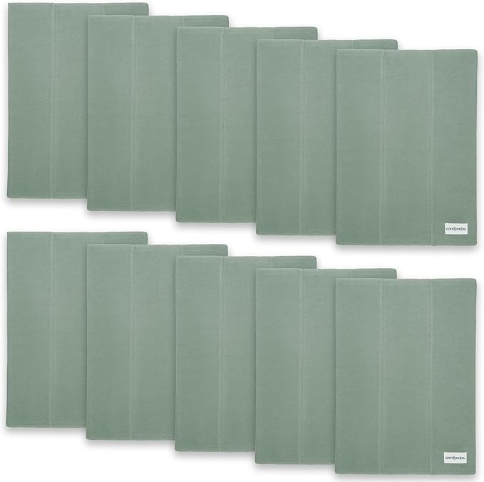 Comfy Cubs Baby Burp Cloths Set (Pack of 10) - Large, 6-Layer, Ultra Absorbent 100% Cotton for Infant Spit-Up, Drool, and Messes - Soft, Gentle, Thoughtful New Born Baby Gifts, Fern