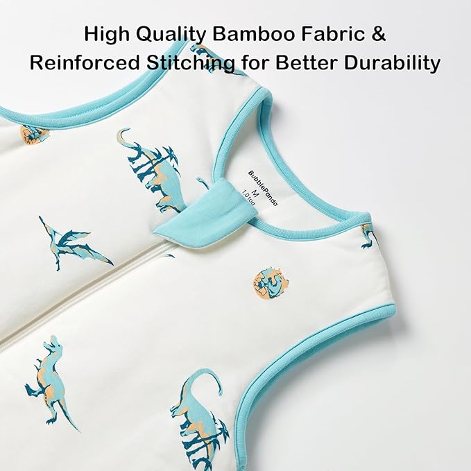 BubblePanda Rayon Made from Bamboo Toddler Sleep Sack with Feet 6-12 Months 1.0 Tog Ultra Soft Toddler Sleeping Sack Baby Sleep Bag Walker Quilted Wearable Blanket with Legs 2-Way Zipper Lightweight