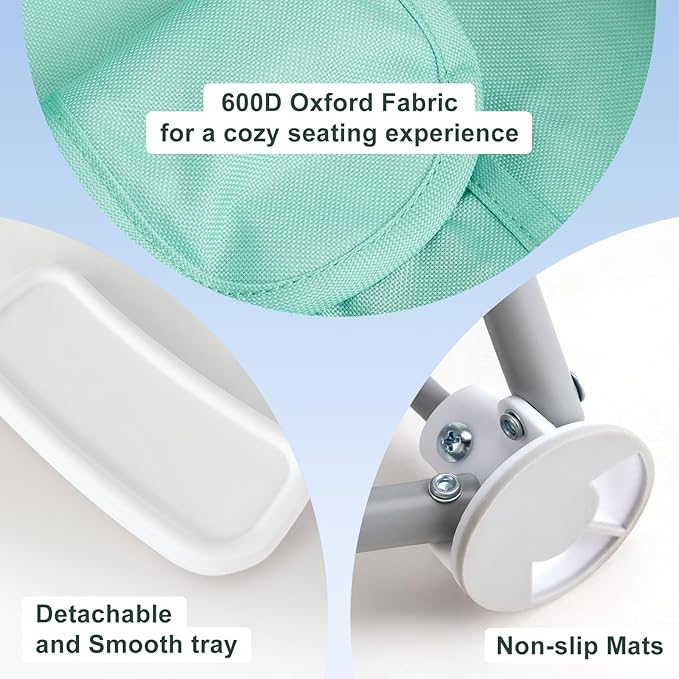 Tiny Marvels Portable 3-in-1 Baby Booster Seat – Cozy Floor Seat, Feeding Seat with Tray, Toddler Booster – Compact, Foldable, Safe with Child Safety Belt Carry Bag – Perfect for Travel & Family Time