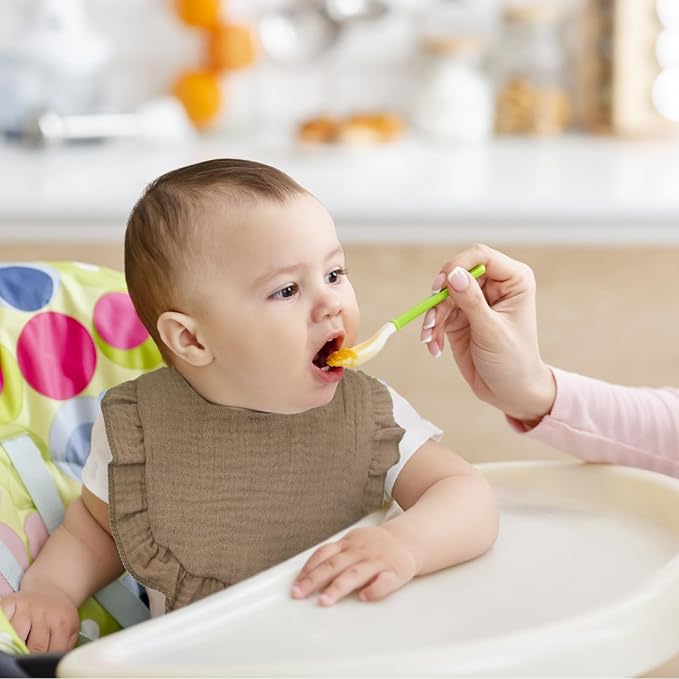 Seematn 10 Pcs Baby Muslin Bibs Drool Bibs Bandana Ruffle Soft Cotton for Newborn Baby Infants Girl Teething Toddlers Boy(Gentle Colors)