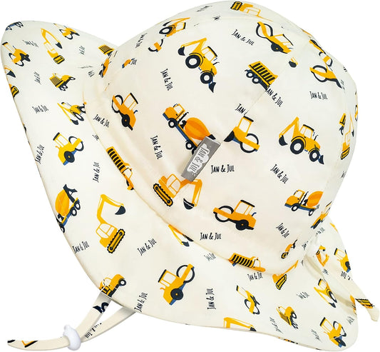 JAN & JUL Adjustable Cotton Floppy Sun Hat with 50+ UPF Protection for Boys