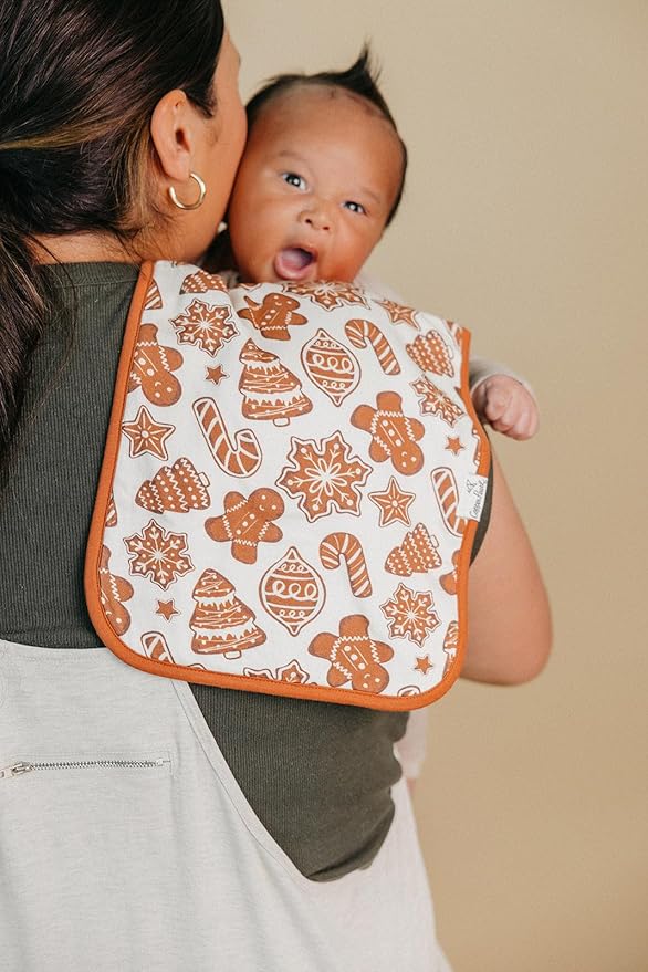 Copper Pearl Baby Burp Cloth Large 21''x10'' Size Premium Absorbent Triple Layer 3-Pack Gift Set Gingerbread