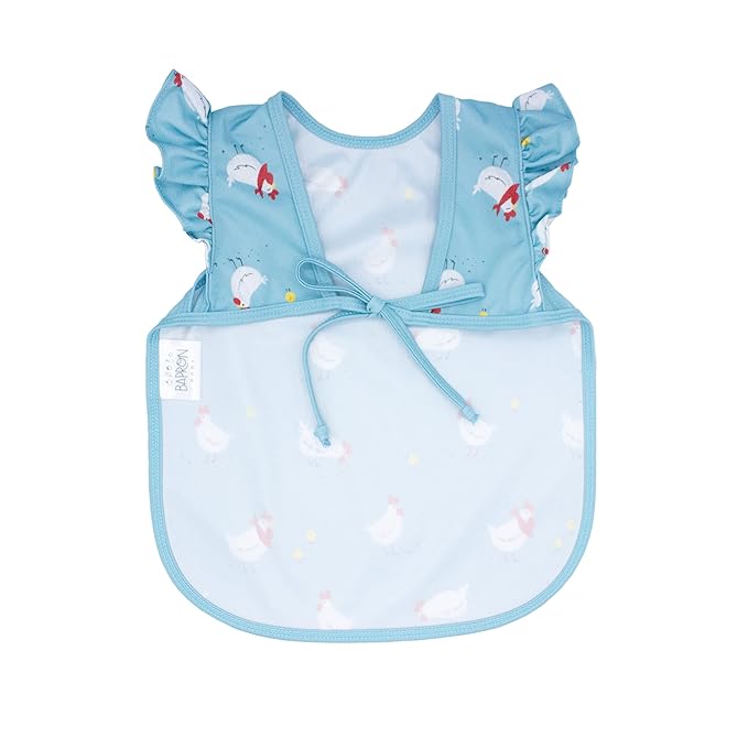 BapronBaby Flutter Little Chickies Bapron - No Neck Tie Safer Bib for Baby & Toddler - Soft Waterproof Stain Resistant - Machine Washable - Sz Preschool 3-5yrs