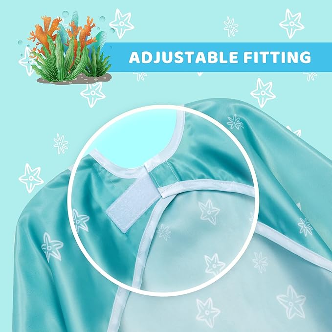 Little Dimsum Baby Bib with Pocket Waterproof Toddler Bibs Infant Feeding Bibs for Boys and Girls, Pack of 2 Colors