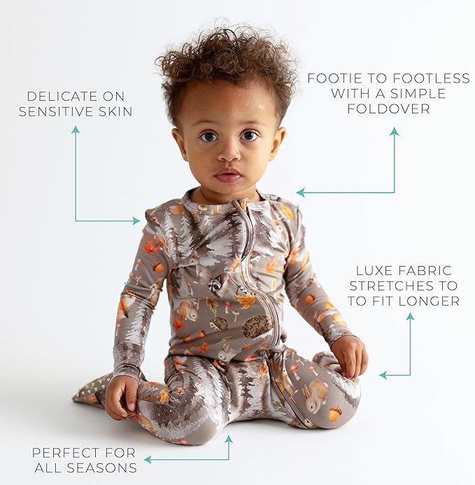 Posh Peanut Convertible Baby Sleepers - Girls Footless Baby Pajamas with 2 Way Zipper for Easy Diaper Changes