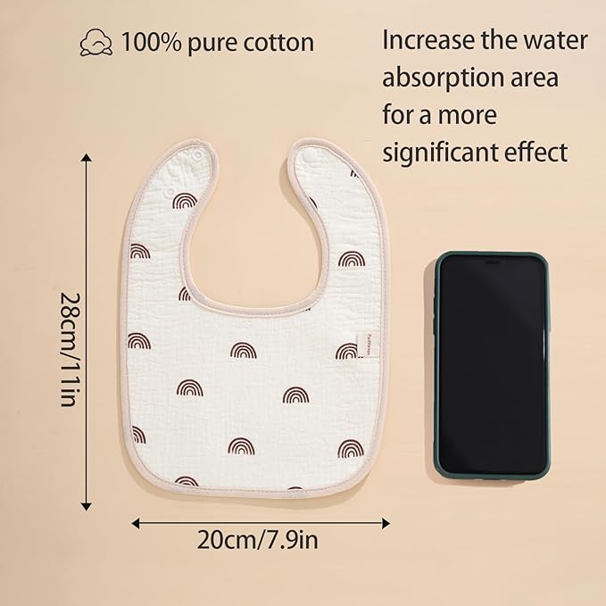 Baby Bandana Bibs, 6 Pack Waterproof Toddler Bib,Soft Cotton Absorbent Baby Bibs for Eating,Drooling,Teething