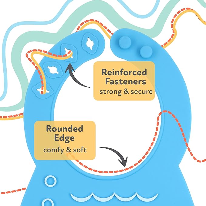 Nuby On The Go Silicone 3D Bib with Scoop to Catch Mess