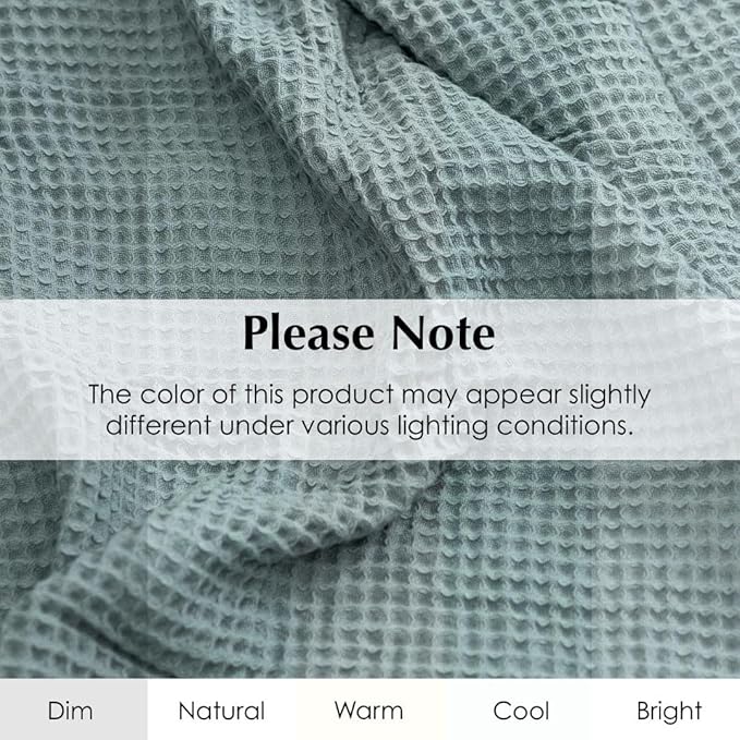 Salt Earth GOTS Certified 100% Organic Cotton Throw Blanket, 90" X 90" Blankets & Throws for Bed, Throw Blanket for Couch,Modern & Cozy Blanket, All Seasons Waffle Blanket, Soft Blanket (Silver Blue)