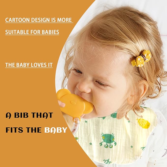 Muslin Baby Bibs for Drooling and Teething Newborn Drool Bibs for Baby Girl Boy