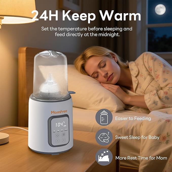 Bottle Warmer,8-in-1 Fast Baby Bottle Warmer for Breastmilk and Formula,Milk Warmer with Accurate Temperature Control and Automatic Shut-Off,Multifunctional Bottle Warmers for All Bottles (Grey)