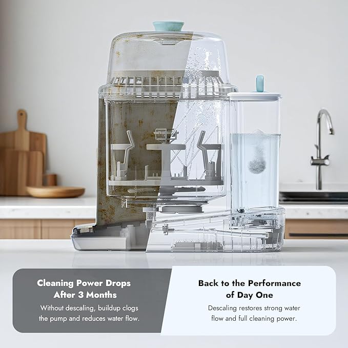 Papablic Descaling Tablets, 25 Count – Compatible with Baby Brezza, Momcozy, Papablic Bottle Washer, Warmer, Sterilizer & Formula Maker – Removes Milk & Limescale for Better Performance