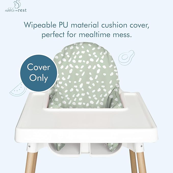Nibble and Rest Highchair Insert Cover, Compatible for IKEA Antilop Highchair, High Chair Accessories Stain-Proof and Wipeable Insert Cover (Cushion NOT Included)(Sagedots)