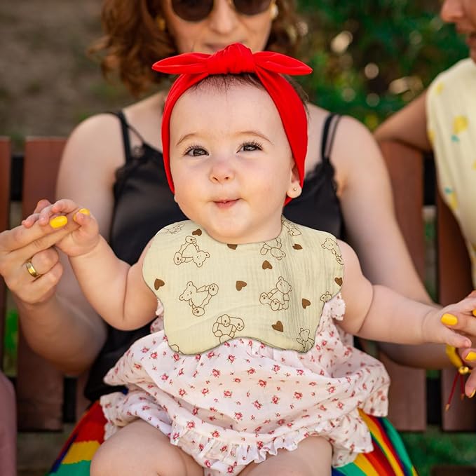 Muslin Baby Bibs for Drooling and Teething Newborn Drool Bibs for Baby Girl Boy