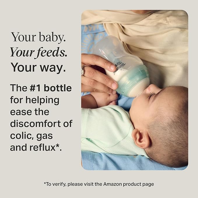 Tommee Tippee Advanced Anti-Colic 10 Piece Bottle and Pacifier Set, 5 and 9 oz BPA Free Bottles, Newborn 0+ months, Slow & Medium-Flow Breast-Like Nipples, 3 Travel Bottle Lids, 2 Ultralight Pacifiers